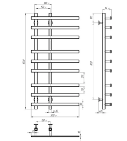 Электрический полотенцесушитель Deffi Atena П9 150х1000 левое подключение хром A.AT.100.15.9.E.C.L.2