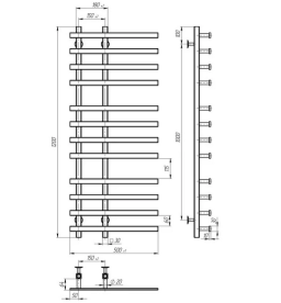 Электрический полотенцесушитель Deffi Atena П12 150х1200 левое подключение черный A.AT.120.15.12.E.B.L.2