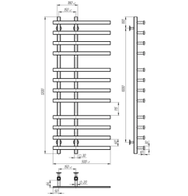 Электрический полотенцесушитель Deffi Atena П12 150х1200 правое подключение хром A.AT.120.15.12.E.C.R.2