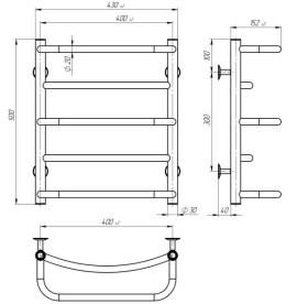 Электрический полотенцесушитель Deffi Аквамикс П5 400х500 левое подключение хром C.AM.50.40.5.E.C.L.5