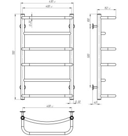 Электрический полотенцесушитель Deffi Аквамикс П6 400х700 левое подключение хром C.AM.70.40.6.E.C.L.5