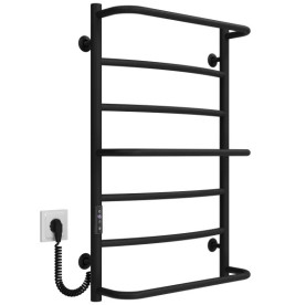 Электрический полотенцесушитель Deffi Аквамикс П7 500х800 левое подключение JD03 черный C.AM.80.50.7.E.B.L.1