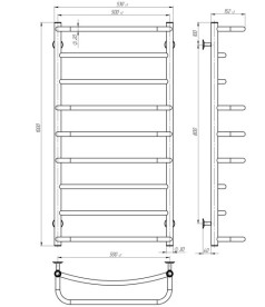 Електрична сушарка для рушників Deffi Аквамікс П9 500х1000 ліве підключення білий C.AM.100.50.9.E.W.L.5