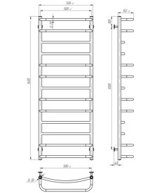 Електрична сушарка для рушників Deffi Аквамікс П13 500х1400 ліве підключення хром C.AM.140.50.13.E.C.L.5