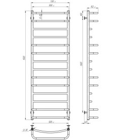 Электрический полотенцесушитель Deffi Аквамикс П14 500х1500 левое подключение хром C.AM.150.50.14.E.C.L.5