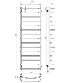 Електросушарка для рушників Deffi Аквамікс П15 500х1600 ліве підключення хром C.AM.160.50.15.E.C.L.5