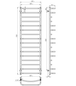 Електросушарка для рушників Deffi Аквамікс П16 500х1700 праве підключення WD03 білий C.AM.170.50.16.E.W.R.3