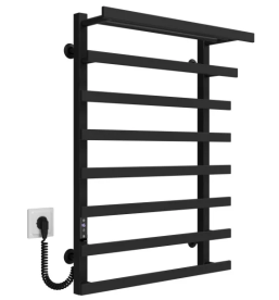 Электрический полотенцесушитель Deffi Agata П8 400x800 левое подключение JD04 черный A.AG.80.40.8.E.B.L.4