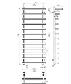 Электрический полотенцесушитель Deffi Agata П12 400x1200 правое подключение WD03 белый A.AG.120.40.12.E.W.R.2