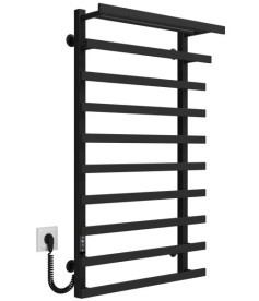 Електрична сушарка для рушників Deffi Agata П10 500x1000 ліве підключення JD04 чорний A.AG.100.50.10.E.B.L.4