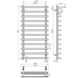 Електрична сушарка для рушників Deffi Agata П12 500x1200 ліве підключення JD04 хром A.AG.120.50.12.E.C.L.2