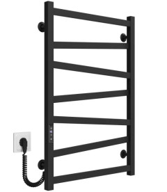 Електрична сушарка для рушників Deffi Alpha П7 500х800 ліве підключення JD04 чорний A.AL.80.50.7.E.B.L.2