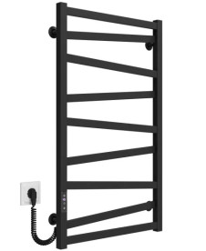 Электрический полотенцесушитель Deffi Alpha П9 500х900 левое подключение JD04 черный A.AL.90.50.9.E.B.L.2