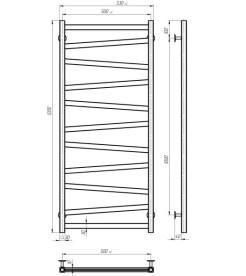 Электрический полотенцесушитель Deffi Alpha П11 500х1200 правое подключение JD04 черный A.AL.120.50.11.E.B.R.2