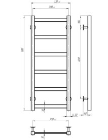 Электрический полотенцесушитель Deffi Avast П6 300х800 левое подключение WD04 белый B.AV.80.30.6.E.W.L.4