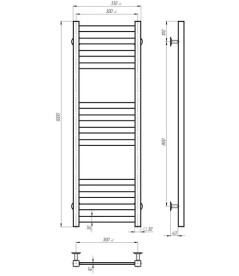 Электрический полотенцесушитель Deffi Avast П12 300х1000 левое подключение WD04 белый B.AV.100.30.12.E.W.L.4