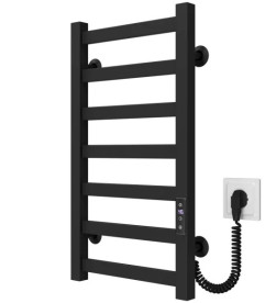 Электрический полотенцесушитель Deffi Avast П7 400х600 правое подключение JD04 черный B.AV.60.40.7.E.B.R.2