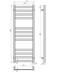 Электрический полотенцесушитель Deffi Avast П12 400х1200 левое подключение JD04 черный B.AV.120.40.12.E.B.L.2