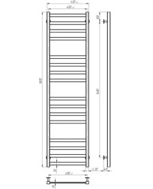 Электрический полотенцесушитель Deffi Avast П16 400х1600 левое подключение JD04 черный B.AV.160.40.16.E.B.L.2