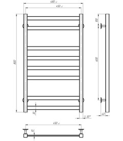 Электрический полотенцесушитель Deffi Avast П8 450х800 левое подключение WD04 белый B.AV.80.45.8.E.W.L.4