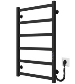 Электрический полотенцесушитель Deffi Avast П6 500х800 правое подключение JD04 черный B.AV.80.50.6.E.B.R.2