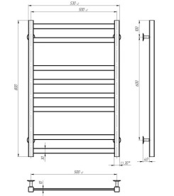 Электрический полотенцесушитель Deffi Avast П8 500х800 правое подключение WD04 белый B.AV.80.50.8.E.W.R.4
