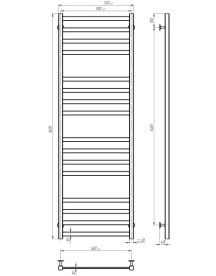 Електрична сушарка для рушників Deffi Avast П16 500х1600 праве підключення WD04 білий B.AV.160.50.16.E.W.R.4