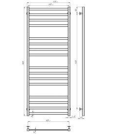 Электрический полотенцесушитель Deffi Avast П16 600х1600 левое подключение WD04 белый B.AV.160.60.16.E.W.L.4