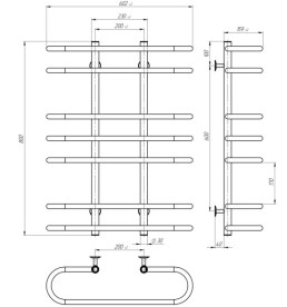 Электрический полотенцесушитель Deffi Британика П7 600х800 левое подключение JD03 хром C.BR.80.60.7.E.C.L.1