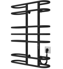 Электрический полотенцесушитель Deffi Британика П7 600х800 правое подключение JD03 черный C.BR.80.60.7.E.B.R.1