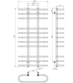 Электрический полотенцесушитель Deffi Британика П11 600х1200 правое подключение WD03 белый C.BR.120.60.11.E.W.R.3