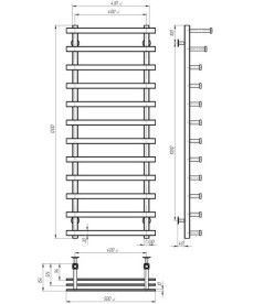 Электрический полотенцесушитель Deffi Breeze П12 400x1200 левое подключение JD04 черный A.BZ.120.40.12.E.B.L.2