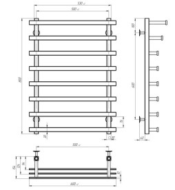 Электрический полотенцесушитель Deffi Breeze П8 500x800 правое подключение WD04 белый A.BZ.80.50.8.E.W.R.4