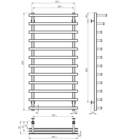 Электрический полотенцесушитель Deffi Breeze П12 500x1200 левое подключение JD04 хром A.BZ.120.50.12.E.C.L.2