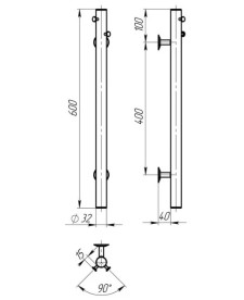 Электрический полотенцесушитель Deffi Chloe 30x600 нержавеющая сталь белый C.MK.60.30.E.W.1