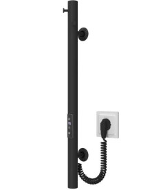 Электрический полотенцесушитель Deffi Chloe 30x600 JD03 нержавеющая сталь черный C.MK.60.30.E.B.U.1