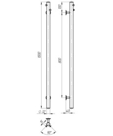 Электрический полотенцесушитель Deffi Chloe 30x1000 JD03 нержавеющая сталь хром C.MK.100.30.E.C.U.1