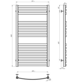 Електрична сушарка для рушників Deffi Dexter П15 500х1000 праве підключення WD04 білий A.DR.100.50.15.E.W.R.4