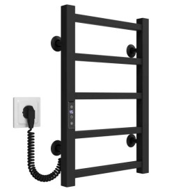 Электрический полотенцесушитель Deffi Forest П6 200х600 левое подключение JD04 черный A.FR.60.20.6.E.B.L.2