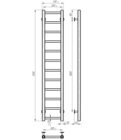 Електрична сушарка для рушників Deffi Forest П12 200х1200 праве підключення JD04 чорний A.FR.120.20.12.E.B.R.2