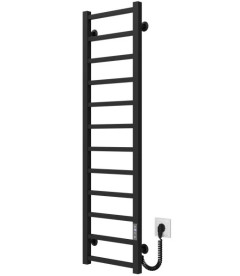 Электрический полотенцесушитель Deffi Forest П12 200х1200 правое подключение JD04 черный A.FR.120.20.12.E.B.R.2