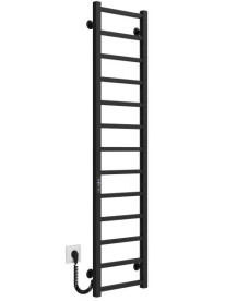 Електрична сушарка для рушників Deffi Forest П13 200х1400 ліве підключення JD04 чорний A.FR.140.20.13.E.B.L.2