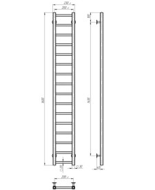 Электрический полотенцесушитель Deffi Forest П16 200х1600 левое подключение JD04 черный A.FR.160.20.16.E.B.L.2