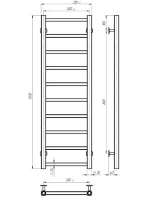 Електрична сушарка для рушників Deffi Forest П10 300х1000 праве підключення JD04 хром A.FR.100.30.10.E.C.R.2