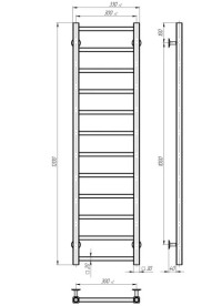 Электрический полотенцесушитель Deffi Forest П12 300х1200 левое подключение JD04 черный A.FR.120.30.12.E.B.L.2