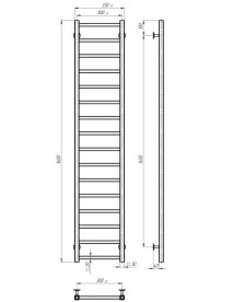 Электрический полотенцесушитель Deffi Forest П16 300х1600 левое подключение JD04 хром A.FR.160.30.16.E.C.L.2