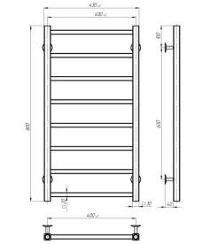 Электрический полотенцесушитель Deffi Forest П8 400х800 левое подключение JD04 хром A.FR.80.40.8.E.C.L.2