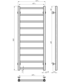 Электрический полотенцесушитель Deffi Forest П10 400х1000 левое подключение JD04 хром A.FR.100.40.10.E.C.L.2