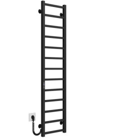 Електрична сушарка для рушників Deffi Forest П13 400х1400 ліве підключення JD04 чорний A.FR.140.40.13.E.B.L.2