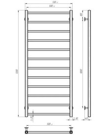 Електрична сушарка для рушників Deffi Forest П12 500х1200 ліве підключення WD04 білий A.FR.120.50.12.E.W.L.4
